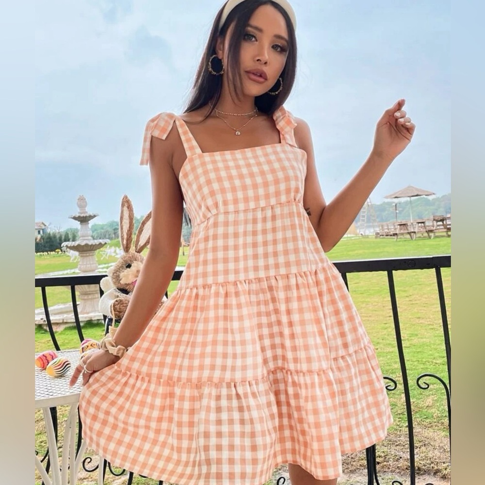 Orange Gingham Dress